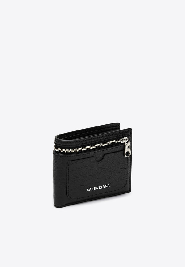 Balenciaga Superbusy Bi-Fold Wallet in Nappa Leather Black 8018372AA9Z/P_BALEN-1000