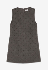 P.A.R.O.S.H Bleak Studded Mini Dress Gray D721961BLEAK24_008