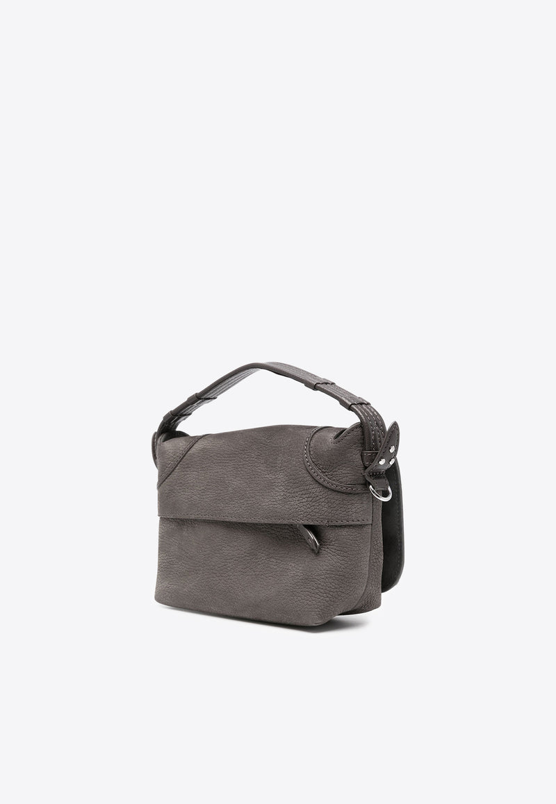 Jérôme Dreyfuss Small Pepito Suede Crossbody Bag Gray 44PEPSVE_Anthracite