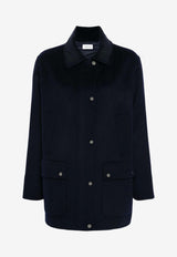 P.A.R.O.S.H Leak Corduroy-Collar Jacket  Navy D431667LEAK24_012