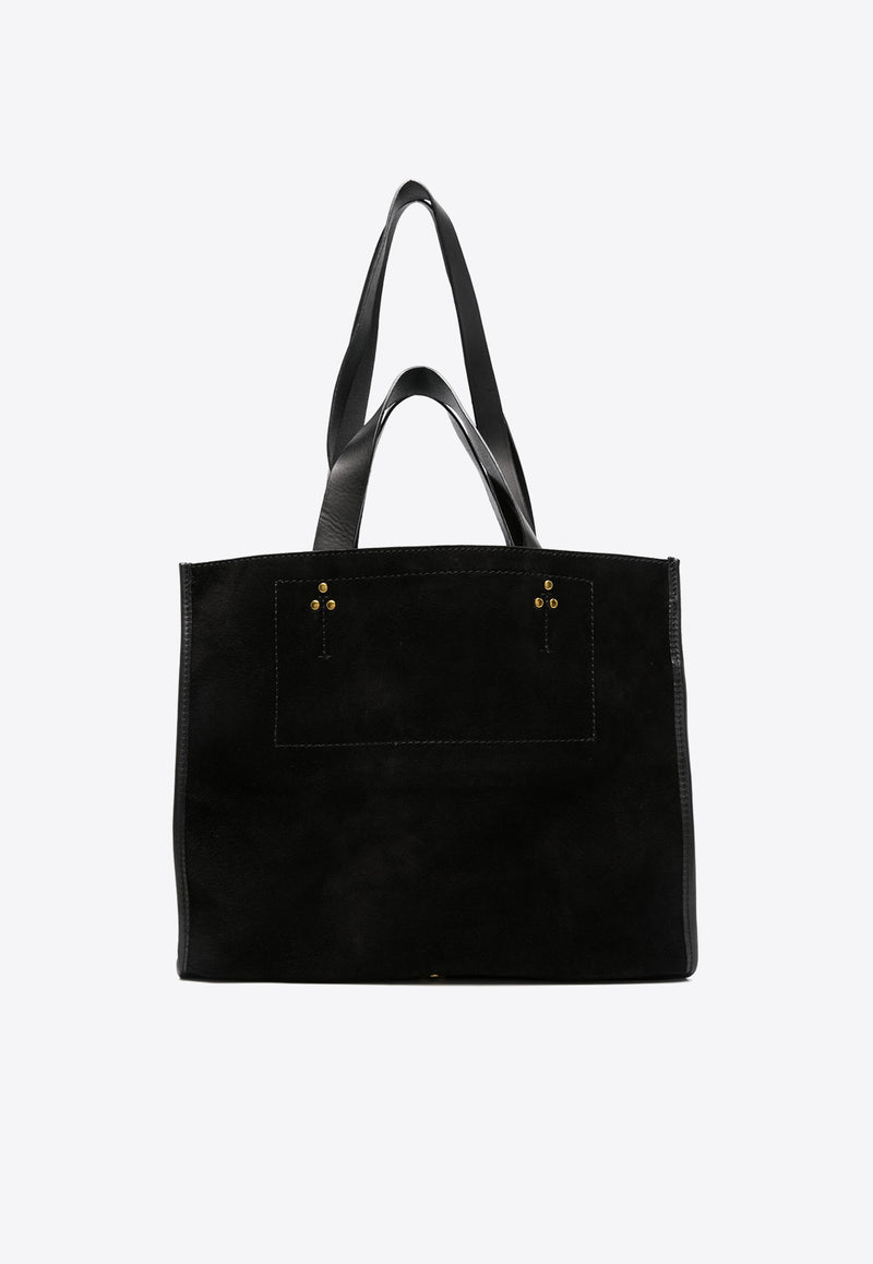 Jérôme Dreyfuss Medium Léon Leather Tote Bag Black 44LEONMCR_Noir