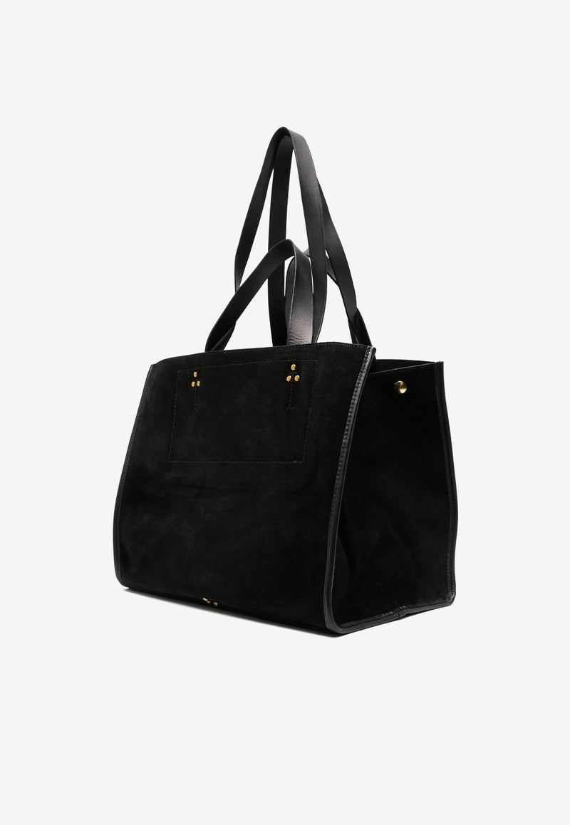 Jérôme Dreyfuss Medium Léon Leather Tote Bag Black 44LEONMCR_Noir