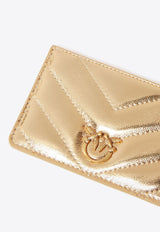 PINKO Chain Wrinkled Love Cardholder Gold 102748A1RO_ZZLQ