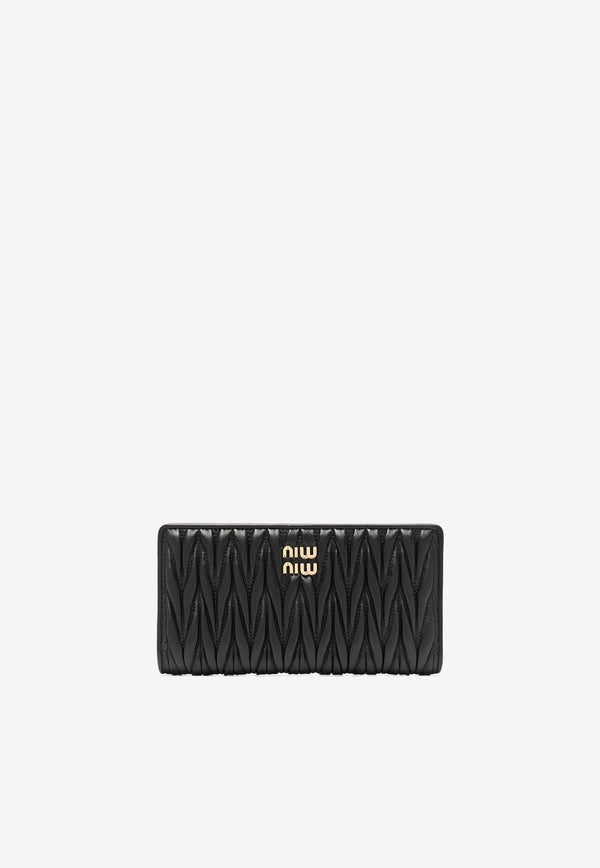 Miu Miu Matelassé Leather Long Wallet Black 5MV0272FPP_F0002