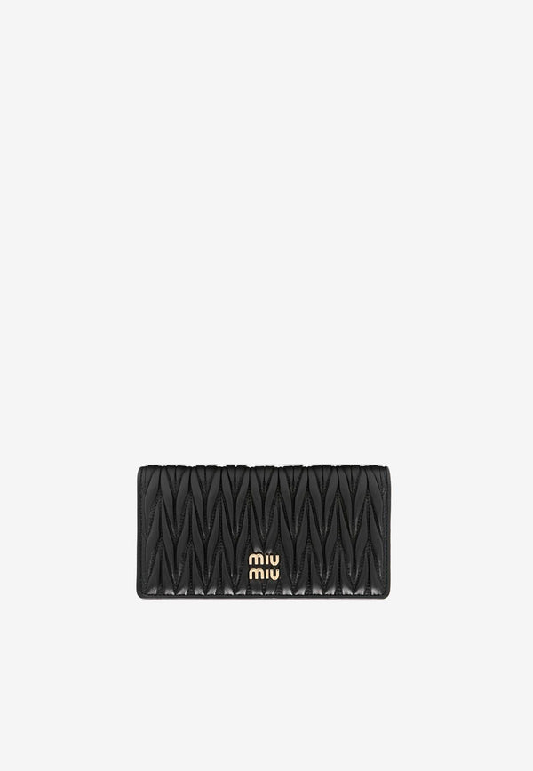 Miu Miu Matelassé Leather Long Wallet Black 5MV0272FPP_F0002