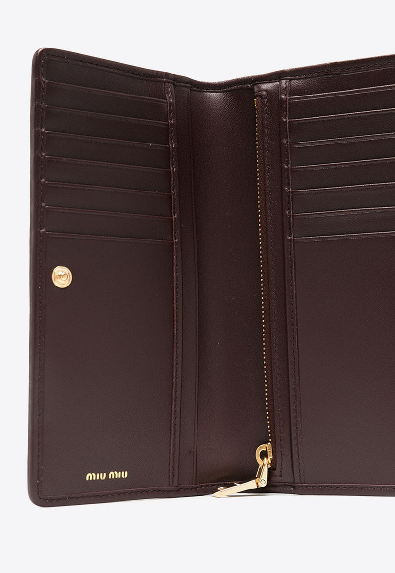 Miu Miu Matelassé Leather Long Wallet Brown 5MV0272FPP_F0NBL