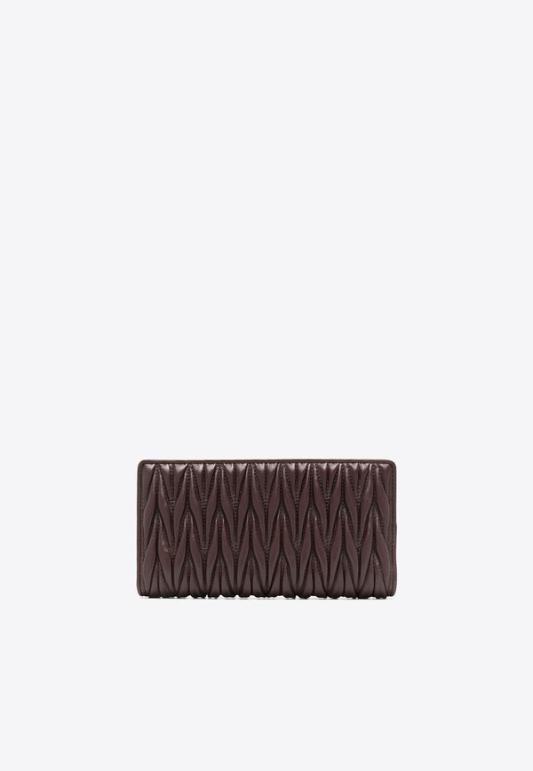 Miu Miu Matelassé Leather Long Wallet Brown 5MV0272FPP_F0NBL