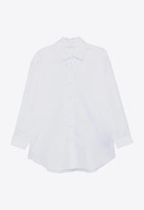 Palm Angels Monogram Embroidered Loose Shirt  White PWGE004F24FAB001_0103