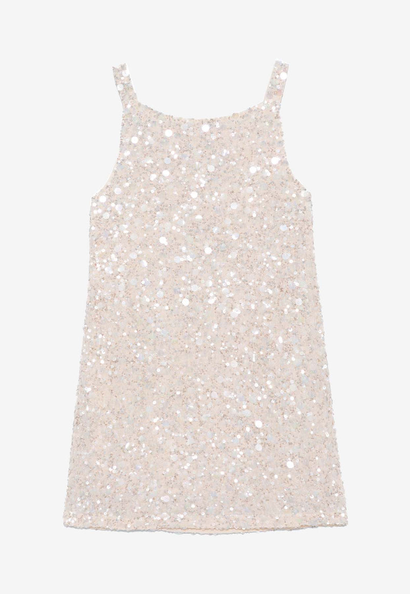 P.A.R.O.S.H Galassia Sequin-Embellished Mini Dress Beige D721986GALASSIA24_027