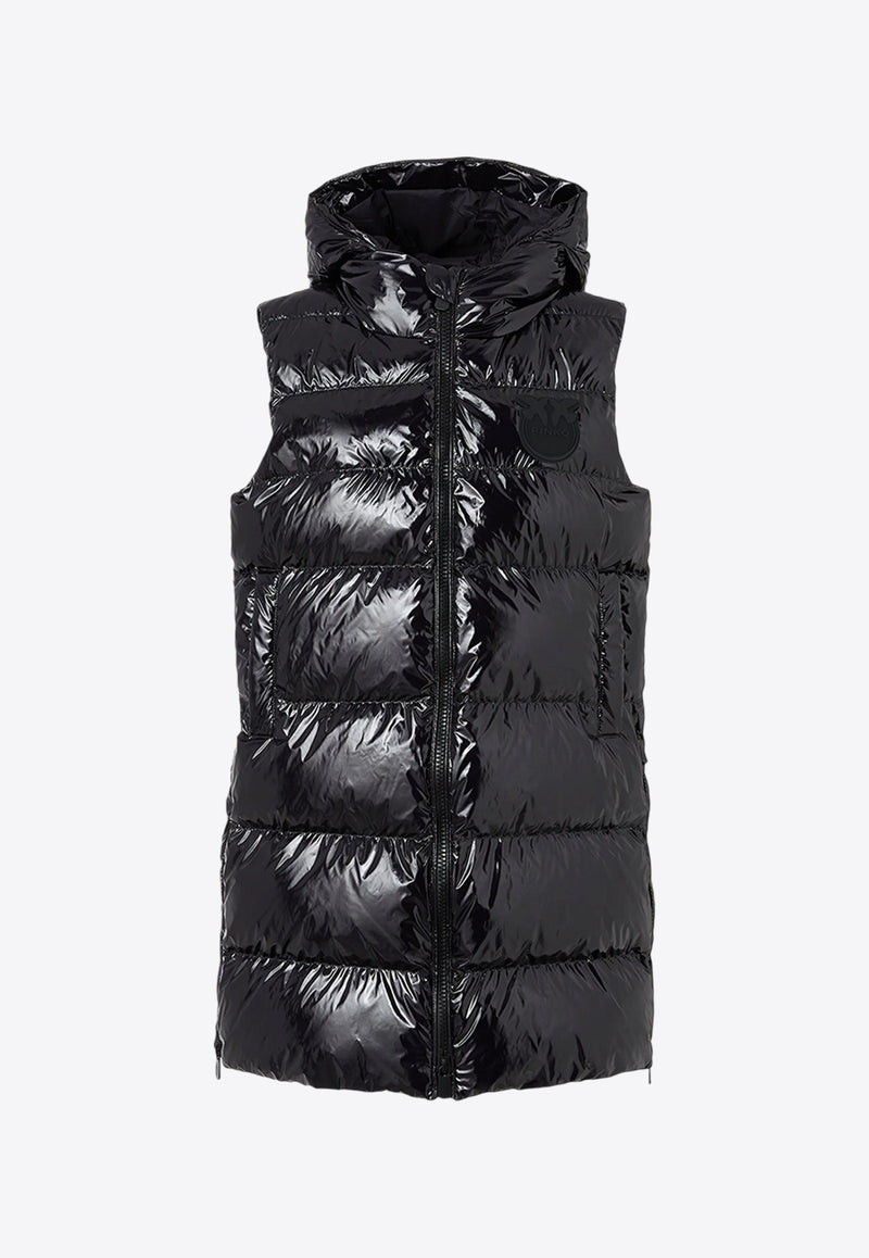 PINKO Graffetta Padded Hooded Vest Black 103825A11K_Z99