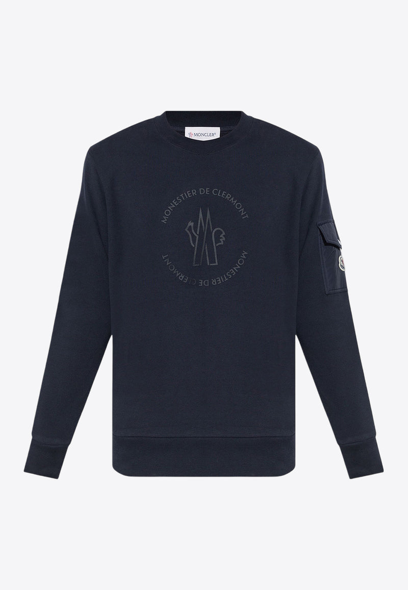 Moncler Logo Print Cargo Sweatshirt Navy J20918G0003589AHE_778