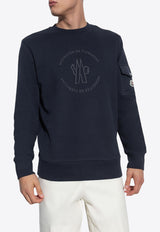 Moncler Logo Print Cargo Sweatshirt Navy J20918G0003589AHE_778