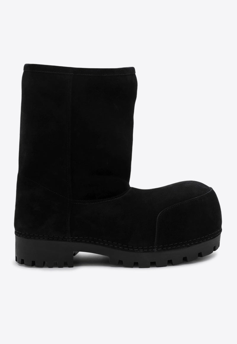 Balenciaga Alaska Mid-Calf Bulky Suede Boots Black 802174WBFC1/P_BALEN-1000