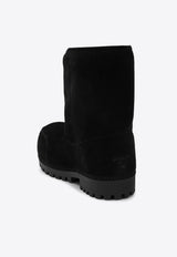 Balenciaga Alaska Mid-Calf Bulky Suede Boots Black 802204WBFC1/P_BALEN-1000