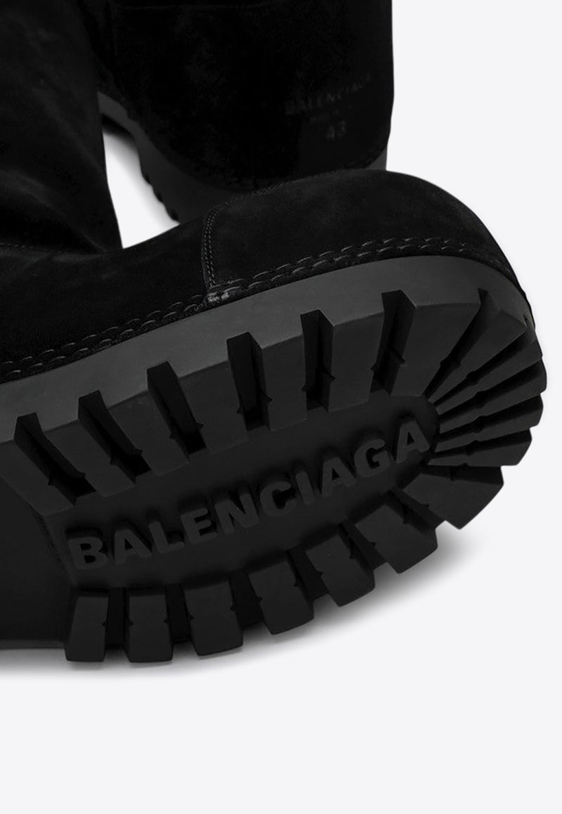 Balenciaga Alaska Mid-Calf Bulky Suede Boots Black 802204WBFC1/P_BALEN-1000