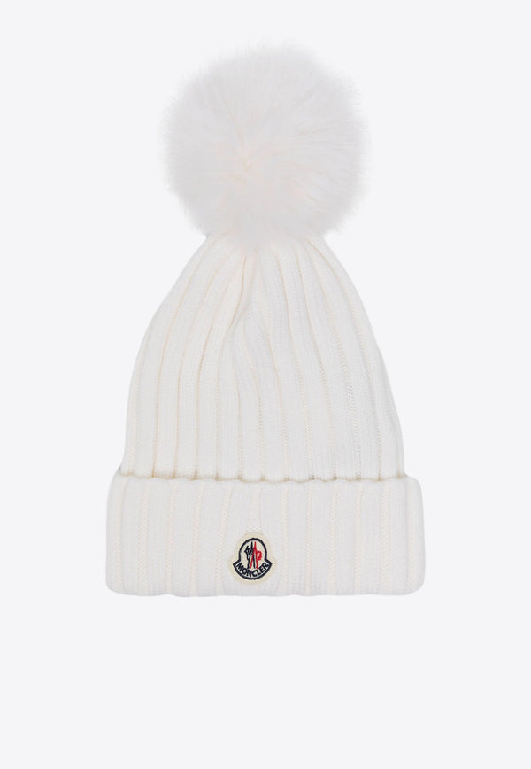 Moncler Pompom Wool Beanie White J20933B00027M1131_034