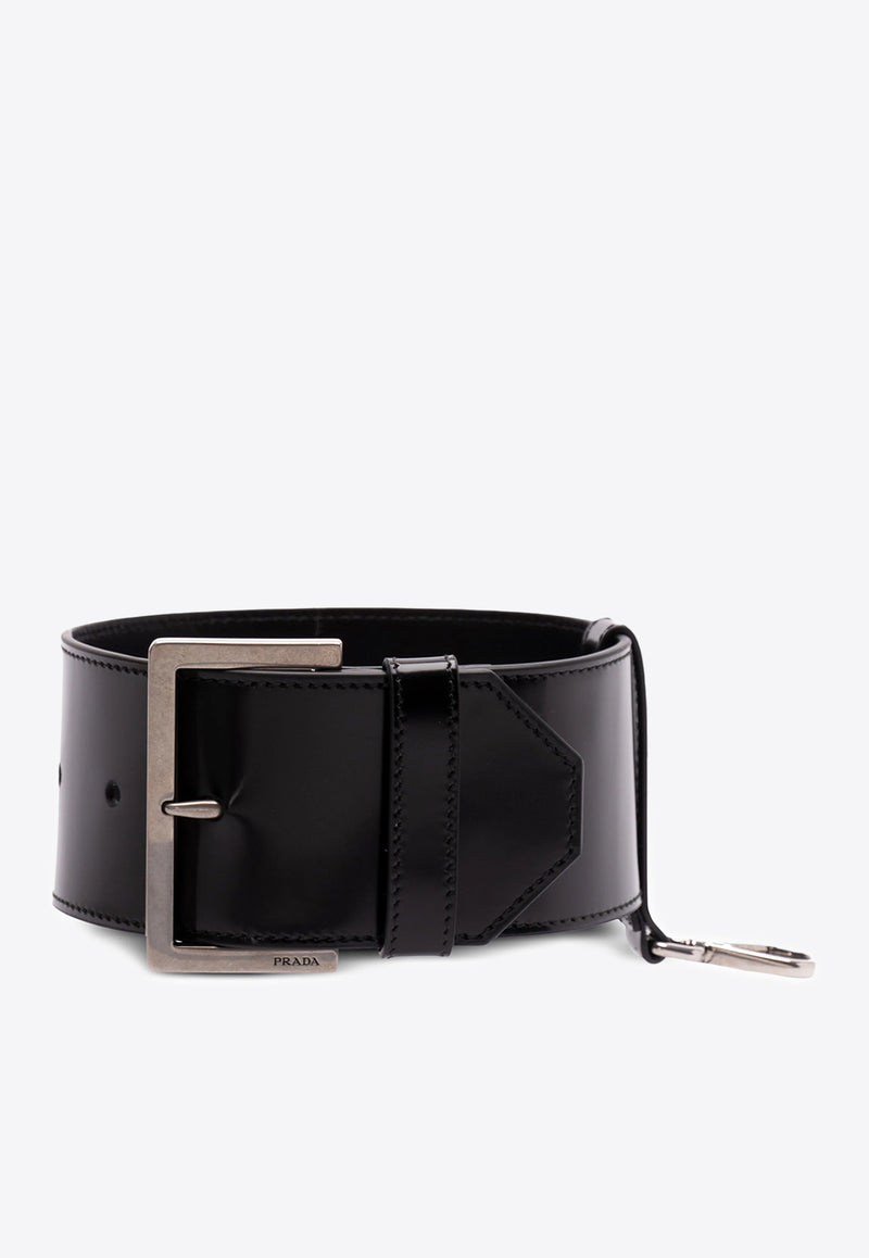 Prada Brushed Leather Wrist Strap Black 1TW008ZO6_F0002