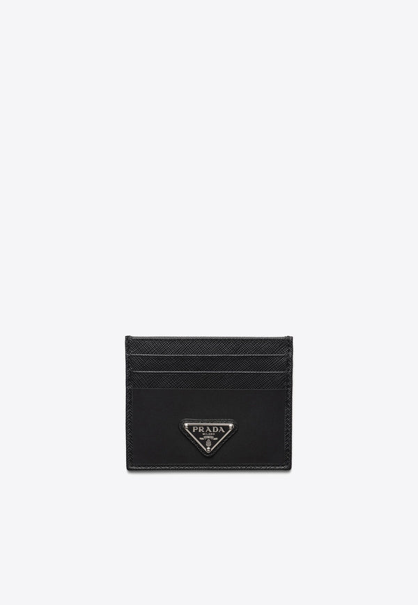 Prada Triangle Logo Leather Cardholder Black 2MC0252DMH_F0002