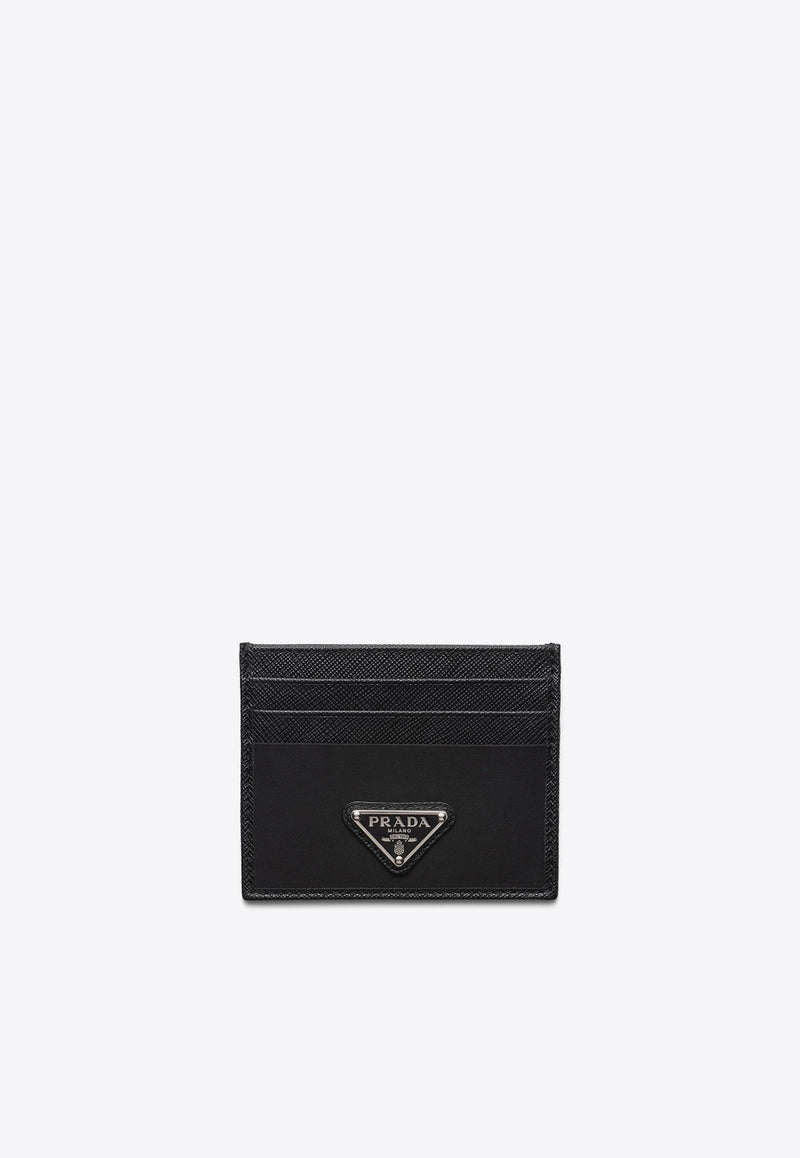 Prada Triangle Logo Leather Cardholder Black 2MC0252DMH_F0002