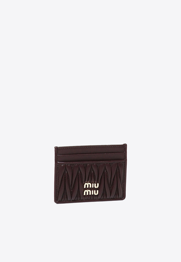 Miu Miu Matelassé Leather Logo Cardholder Brown 5MC0762FPP_F0NBL