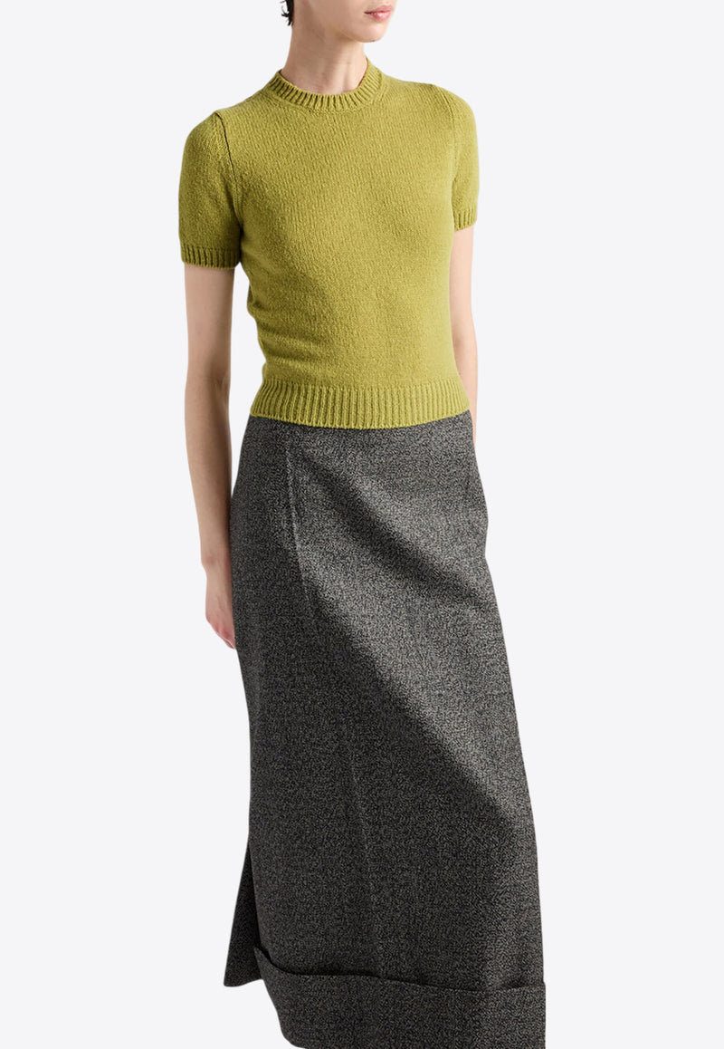 Prada Knitted Cashmere Knit Top  Green P24I2RSOOO15O5_F0362