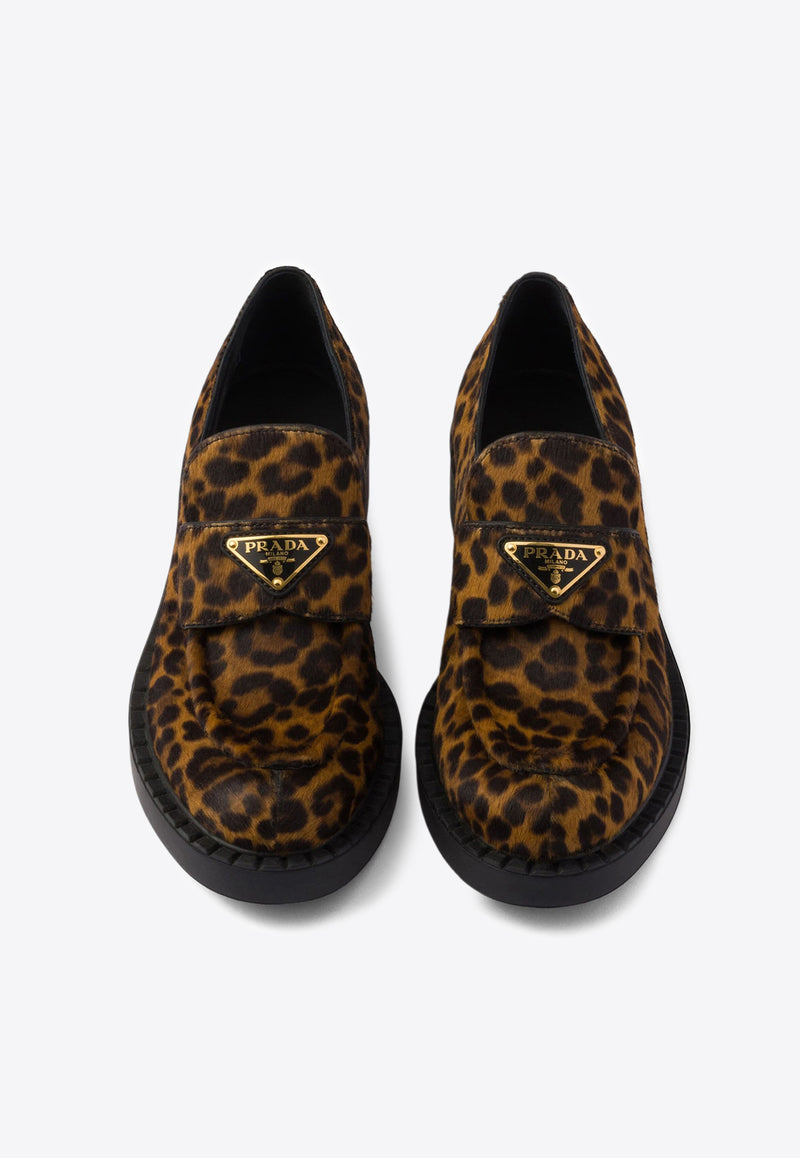 Prada Leopard Print Calf Hair Loafers Brown 1D246MFDG50XRY_F0151