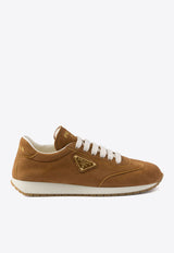 Prada Triangle Logo Suede Sneakers Brown 1E410NF025QRG_F098L