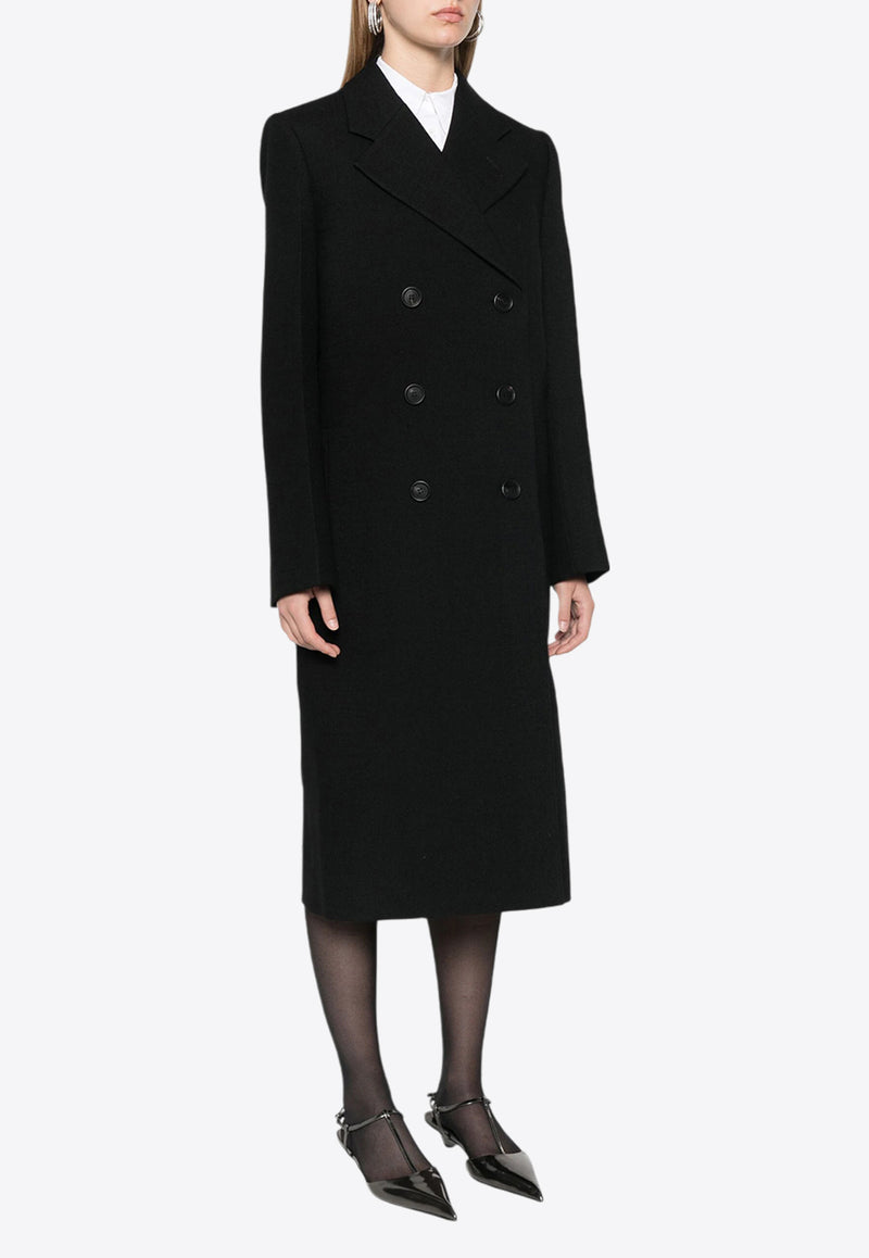 Prada Double-Breasted Wool Coat Black P601SSOOO15UW_F0002