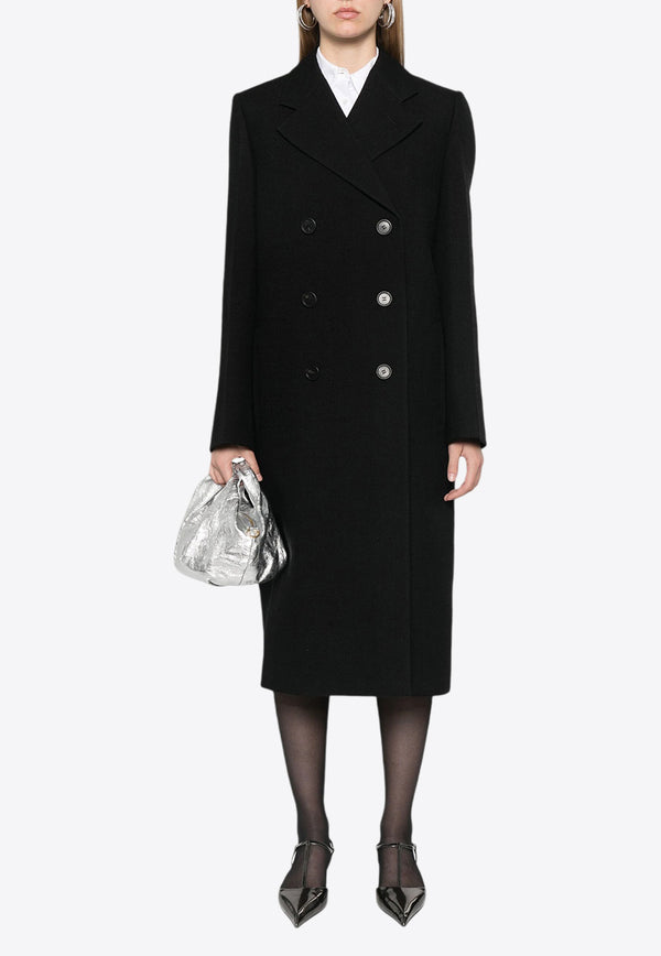 Prada Double-Breasted Wool Coat Black P601SSOOO15UW_F0002