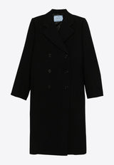 Prada Double-Breasted Wool Coat Black P601SSOOO15UW_F0002