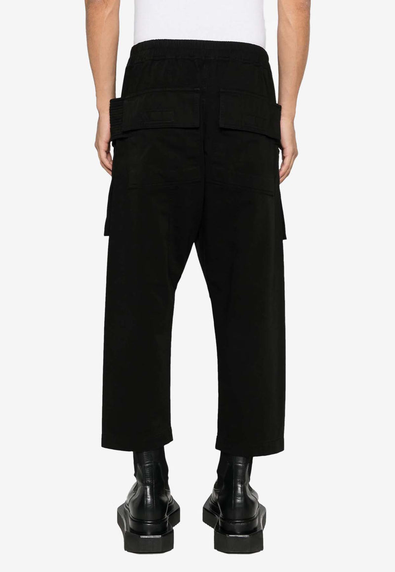 Rick Owens DRKSHDW Cropped Drawstring Cargo Pants Black DU02D2371TW_09