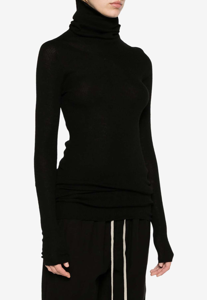 Rick Owens Roll-Neck Virgin Wool Sweater Black RP02D3614RIBM_09