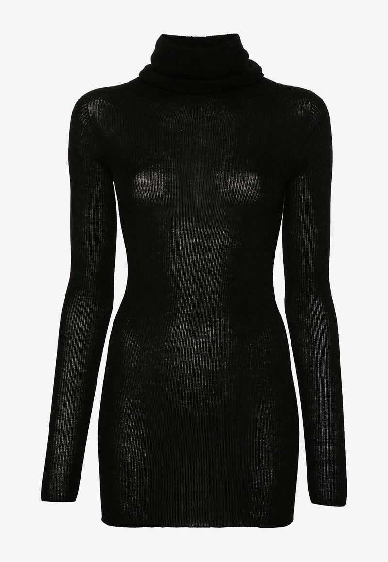 Rick Owens Roll-Neck Virgin Wool Sweater Black RP02D3614RIBM_09