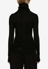 Rick Owens Roll-Neck Virgin Wool Sweater Black RP02D3614RIBM_09