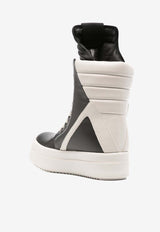 Rick Owens Mega Geobaskets High-Top Sneakers  Black RR02D6855LCO_988