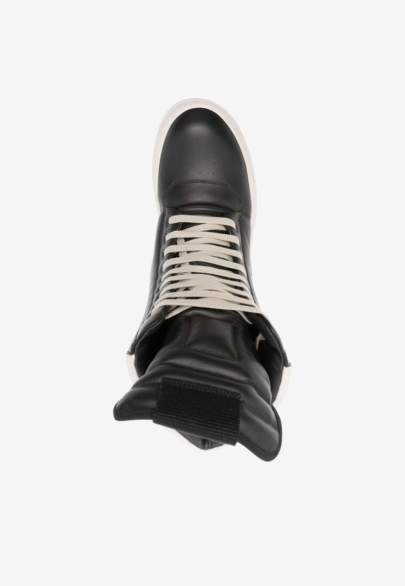 Rick Owens Mega Geobaskets High-Top Sneakers  Black RR02D6855LCO_988