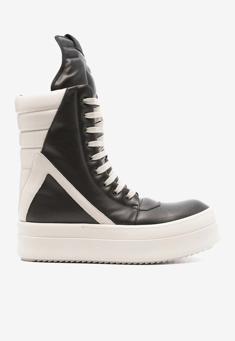 Rick Owens Mega Geobaskets High-Top Sneakers  Black RR02D6855LCO_988