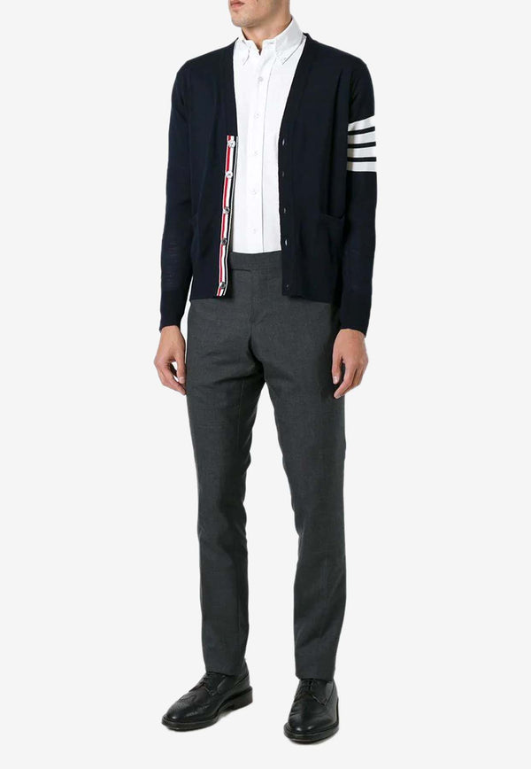 Thom Browne 4-bar Stripes Knitted Cardigan Navy MKC002A00014_415