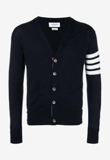 Thom Browne 4-bar Stripes Knitted Cardigan Navy MKC002A00014_415