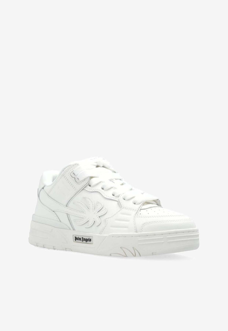 Palm Angels Venice Leather Sneakers  White PWIA065F24LEA001_0101