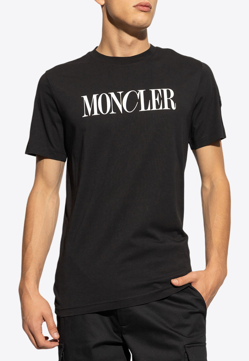 Moncler Logo Print Crewneck T-shirt Black J20918C0003189A17_999