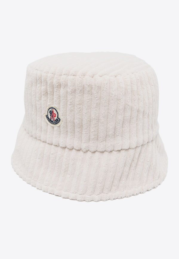 Moncler Logo Patch Ribbed Bucket Hat Beige J20933B0006589AOK_20N