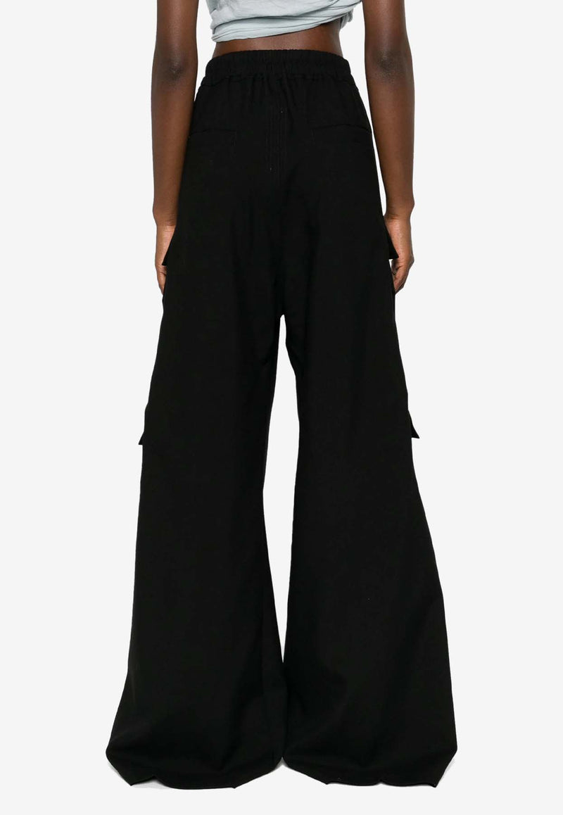 Rick Owens Cargobelas Wide-Leg Wool Pants Black RP02D3327WGP_09