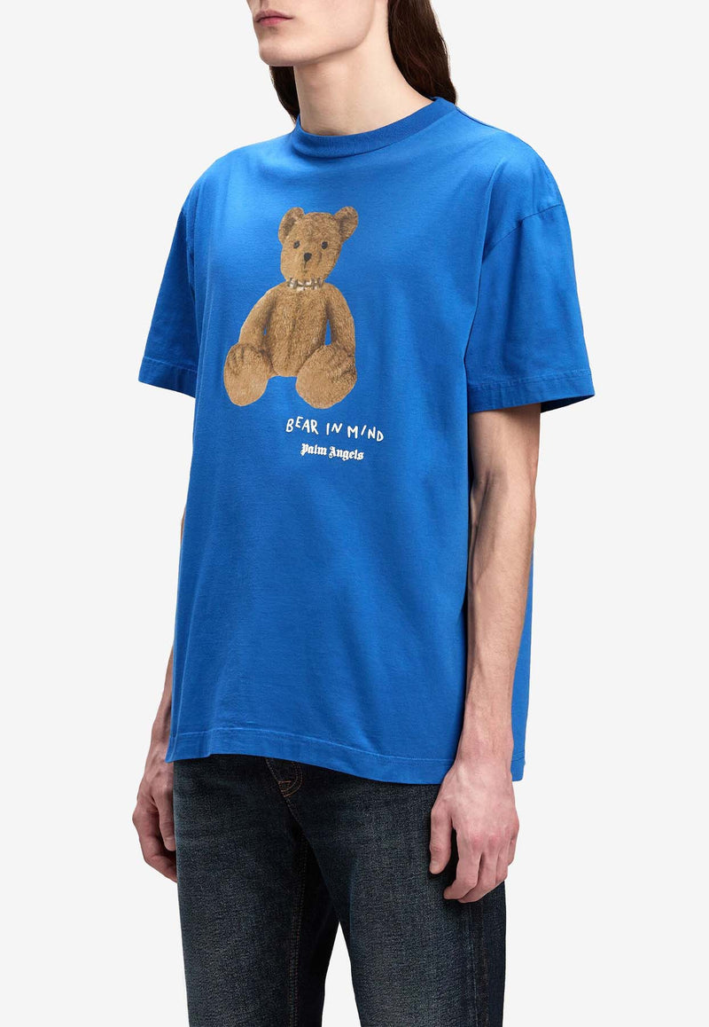 Palm Angels Bear in Mind Printed T-shirt Blue PMAA001F24JER010_4560