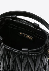 Miu Miu Matelassé Leather Bucket Bag Black 5BE085VOOON88_F0002