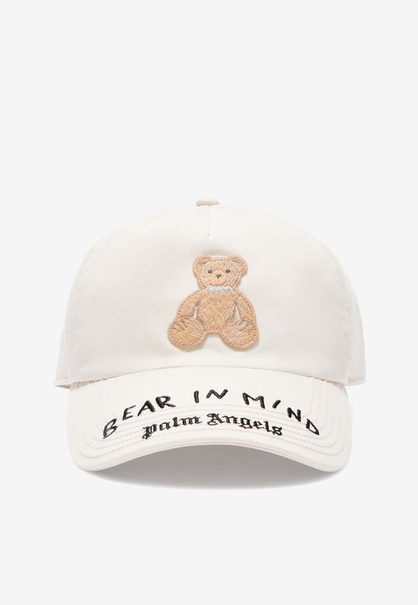 Palm Angels Bear in Mind Embroidered Cap White PMLB108F24FAB001_0360