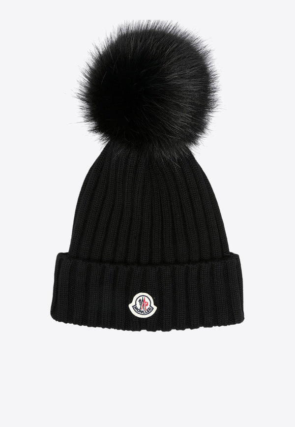 Moncler Pompom Wool Beanie Black J20933B00027M1131_999