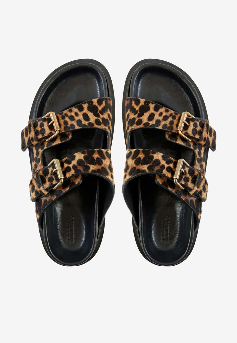 Isabel Marant Lennya Leopard Print Sandals Brown SD0078FAB3B08S_99LE