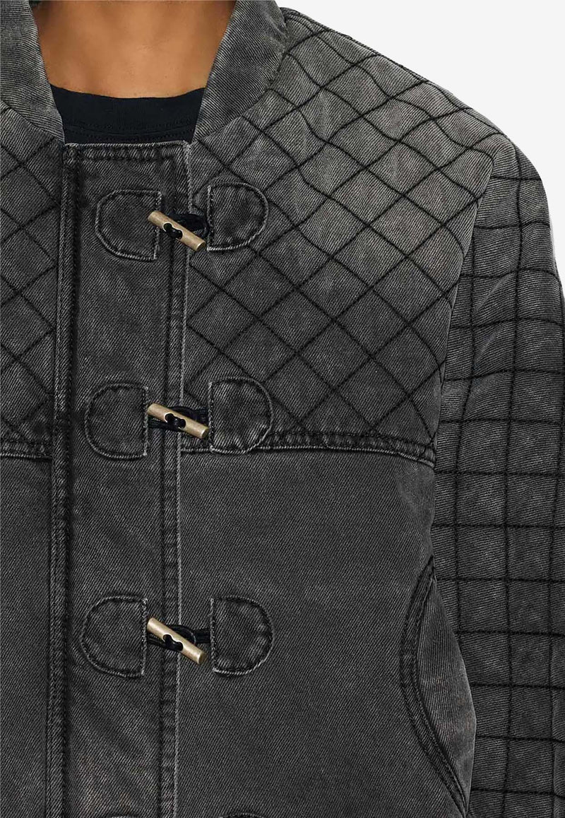 Isabel Marant Celiany Quilted Denim Jacket  Gray VE0370FBB3H02I_02DG