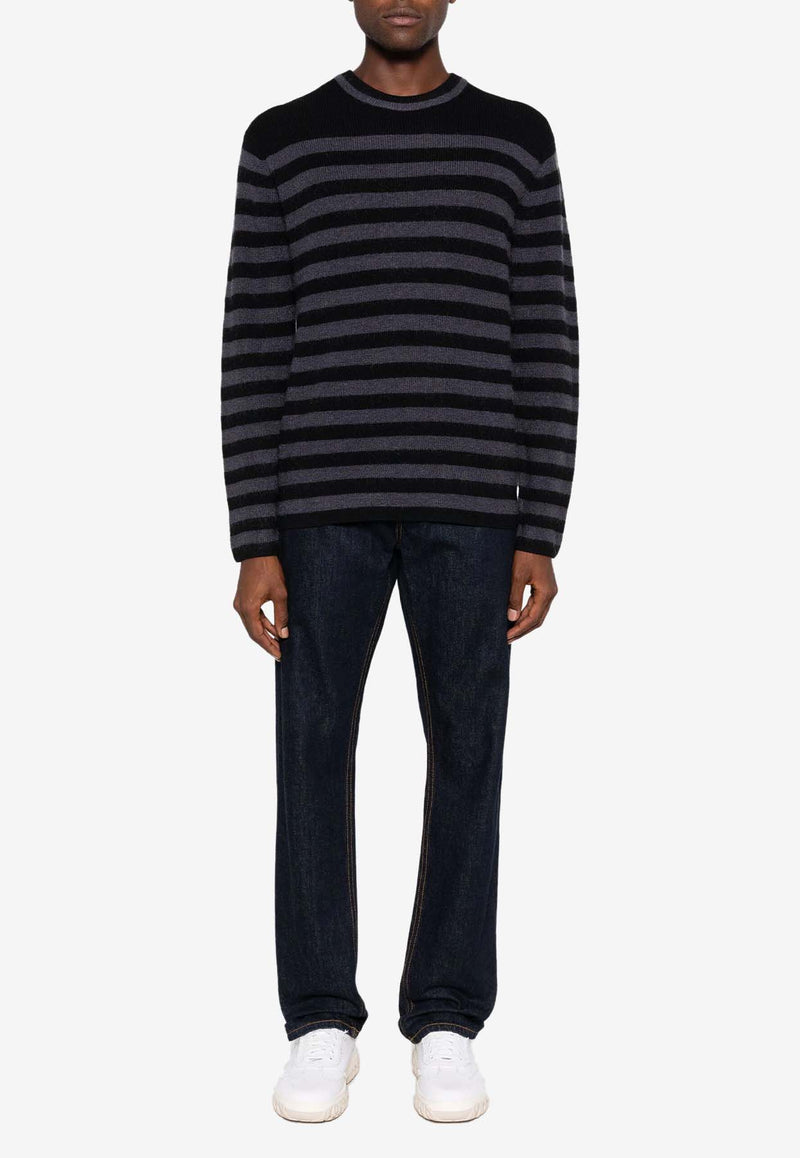 Paul Smith Wool Blend Striped Sweater Black M2R976YN22232_79